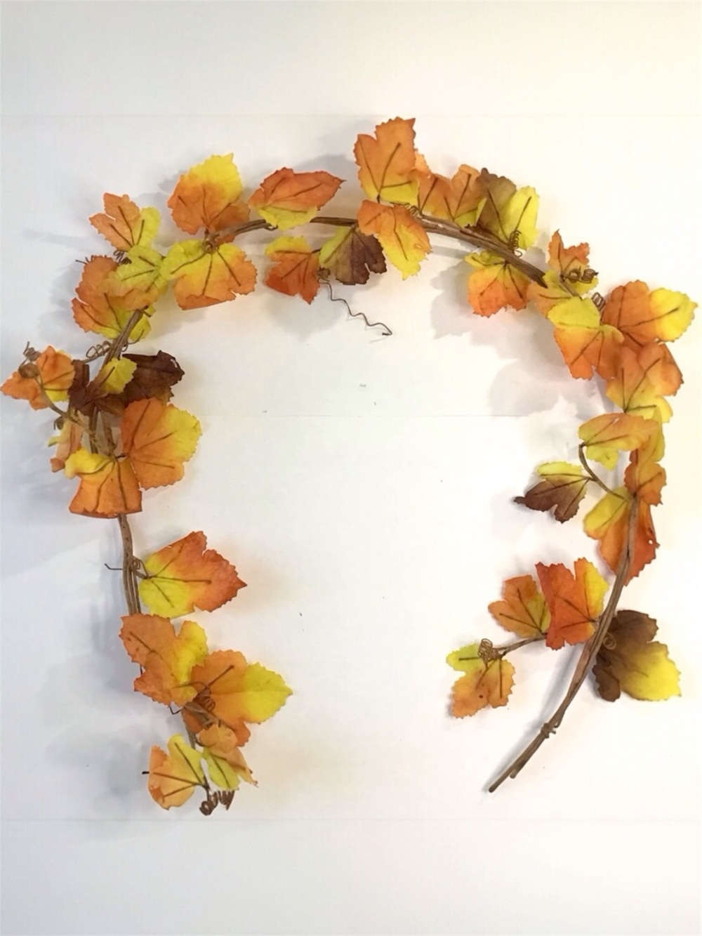 Artificial Leaf Garland Stiff Bendable Realistic Faux Leaves 54” Fall Autumn